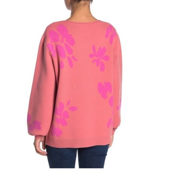 14th & Union Floral Jacquard Knit Sweater - Picture 2 of 5